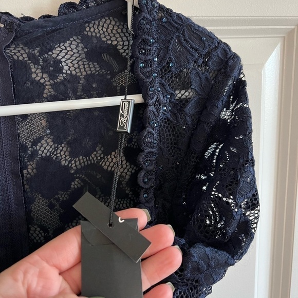 La Femme Lace Cocktail Short Formal Dress Gown - Picture 6 of 7